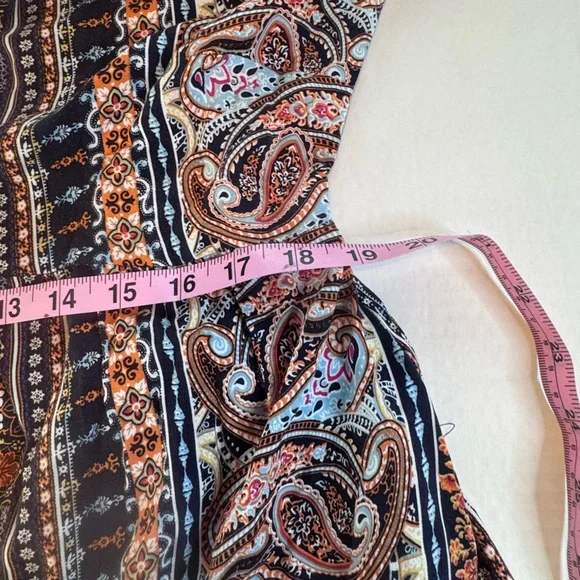Boho Paisley Maxi Dress Long Sleeve Festival Bohemian Large - Picture 12 of 15